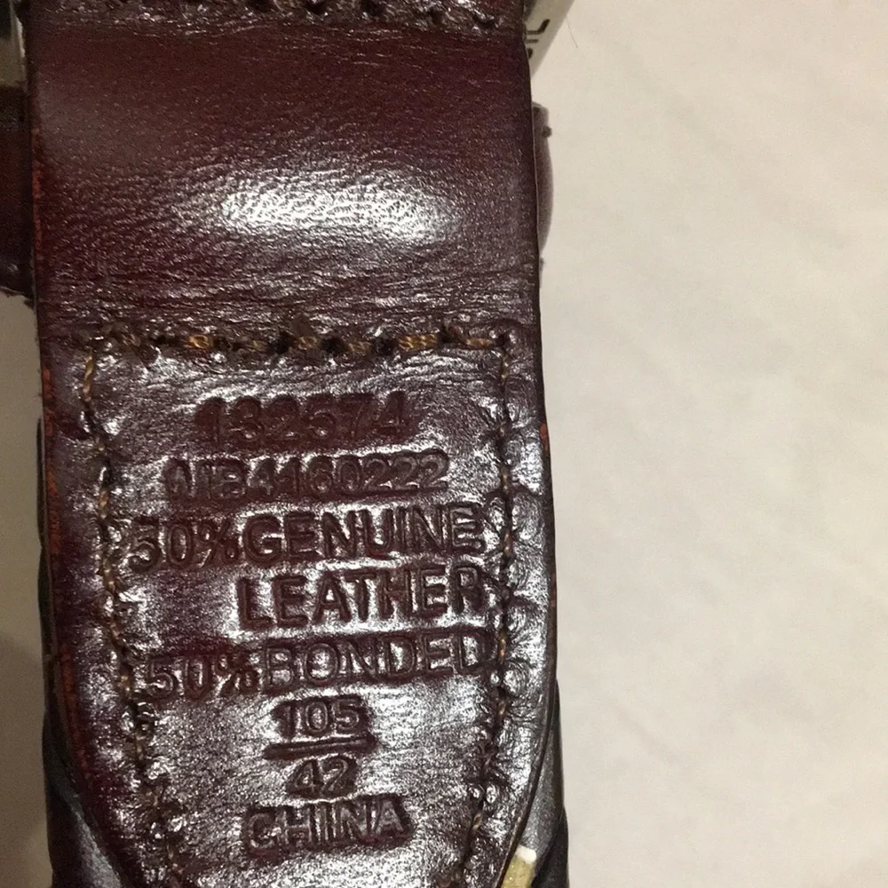 Like New! Fossil Mens Maddox Brown Leather Braided Belt size 42